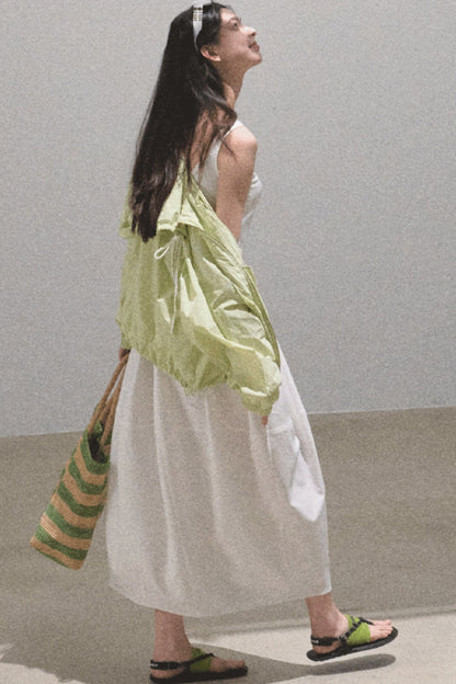 Sycamore Rose Fiber Vest & Balloon Dress