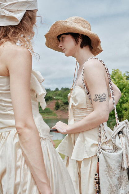 Eternal River Bandeau Top Wide-Leg Trousers Set-Up