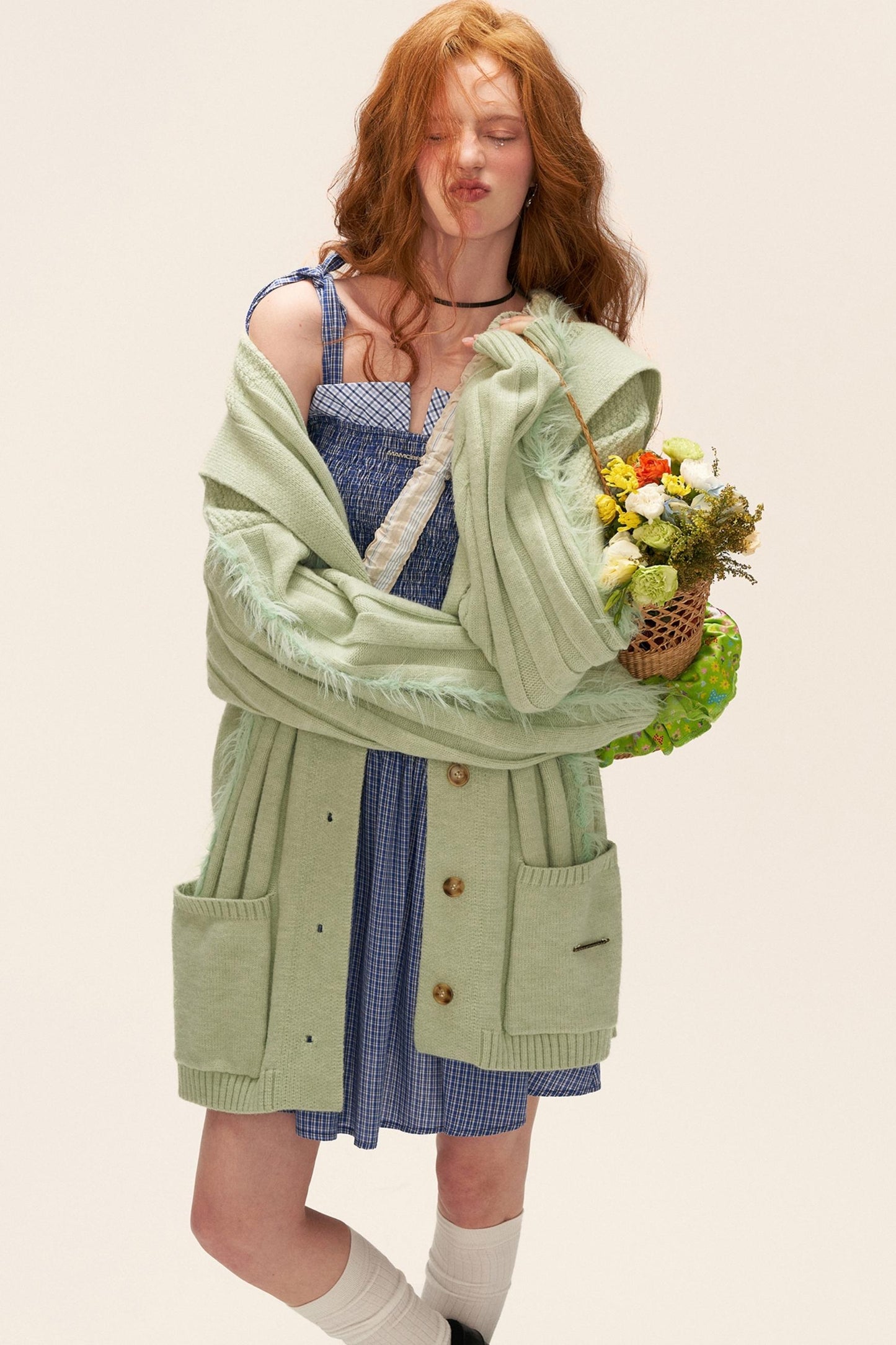 Lapel Knitted Loose Sweater Jacket