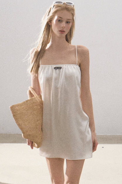 Silk Satin Dress & Camisole Set-Up