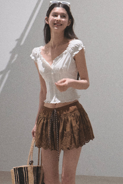 Lime Bliss Boho Peplum Skirt