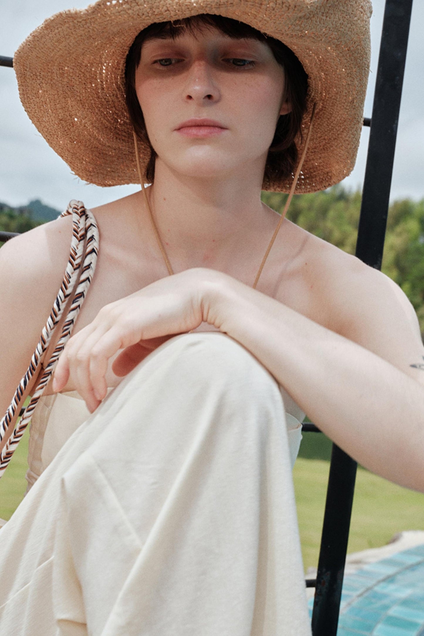 Eternal River Bandeau Top Wide-Leg Trousers Set-Up