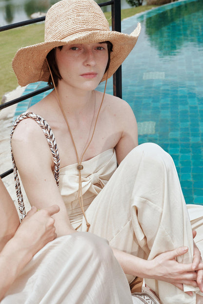 Eternal River Bandeau Top Wide-Leg Trousers Set-Up