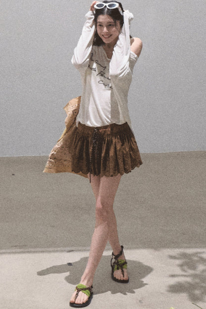 Lime Bliss Boho Peplum Skirt