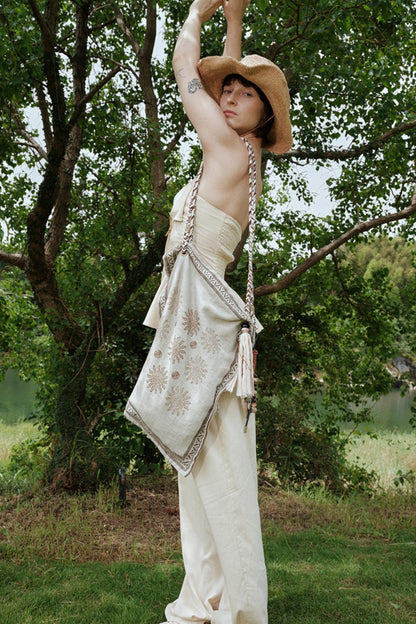 Eternal River Bandeau Top Wide-Leg Trousers Set-Up