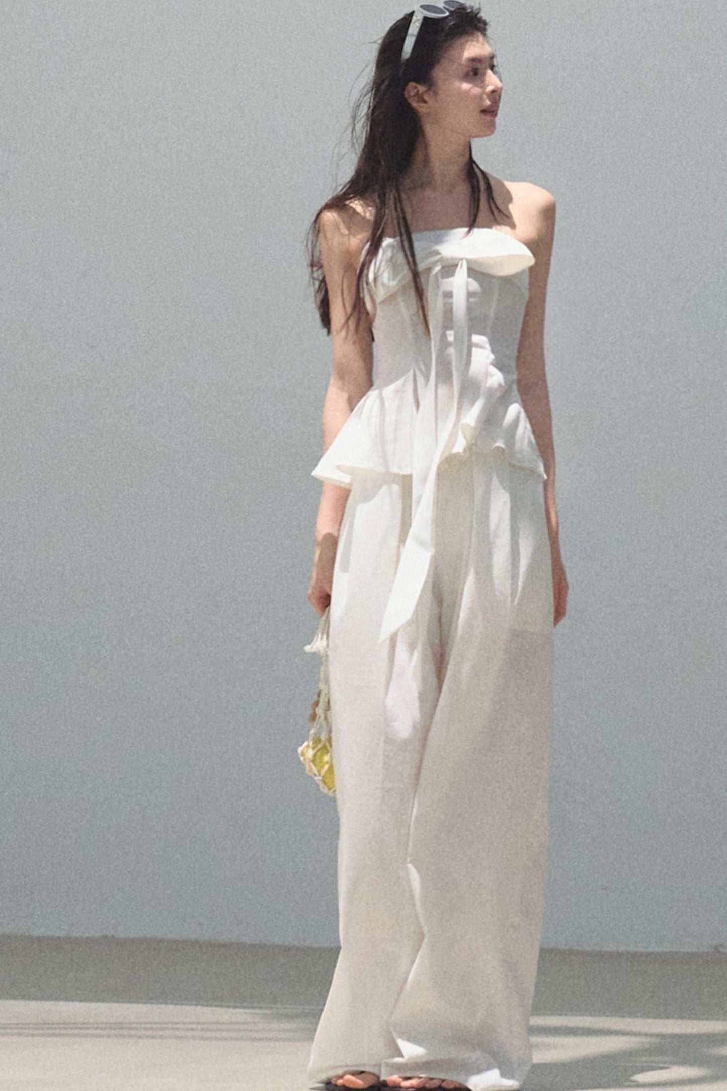 Eternal River Bandeau Top Wide-Leg Trousers Set-Up