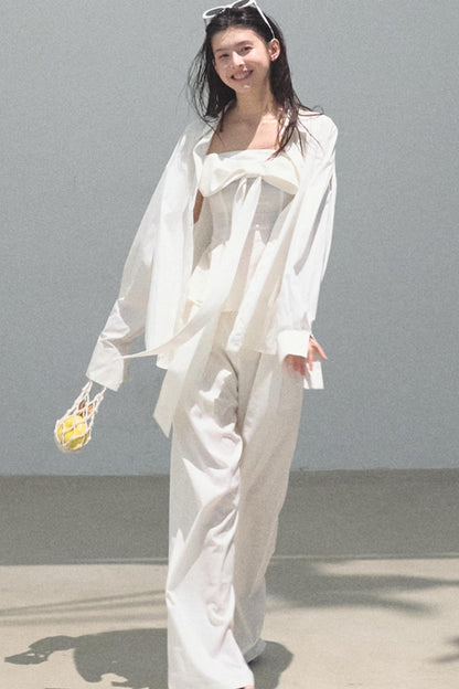 Eternal River Bandeau Top Wide-Leg Trousers Set-Up