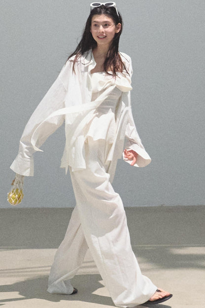 Eternal River Bandeau Top Wide-Leg Trousers Set-Up