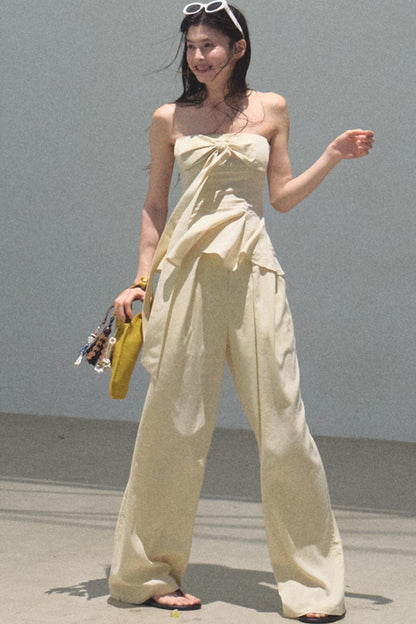 Eternal River Bandeau Top Wide-Leg Trousers Set-Up