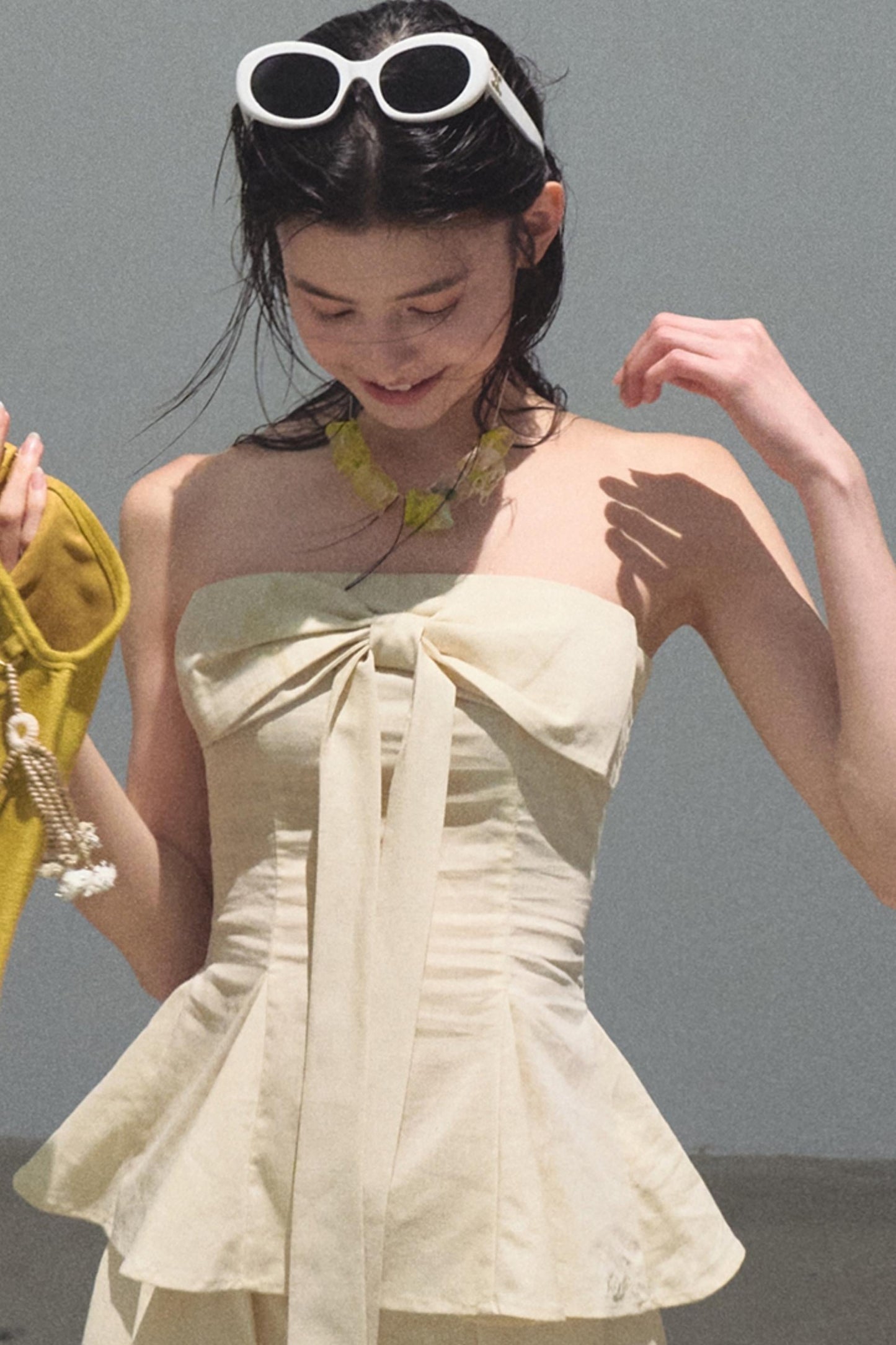 Eternal River Bandeau Top Wide-Leg Trousers Set-Up