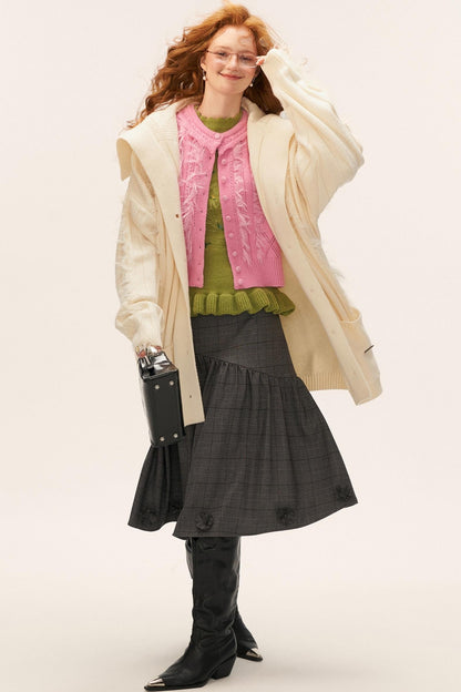 Lapel Knitted Loose Sweater Jacket