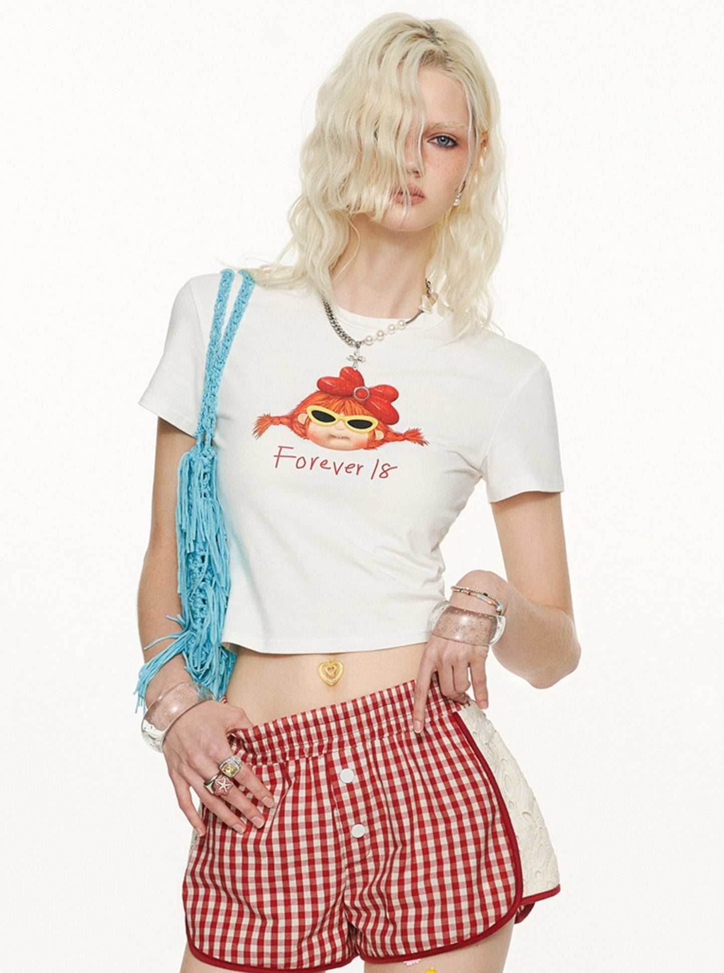 Bow White Versatile Short Sleeve T-Shirt