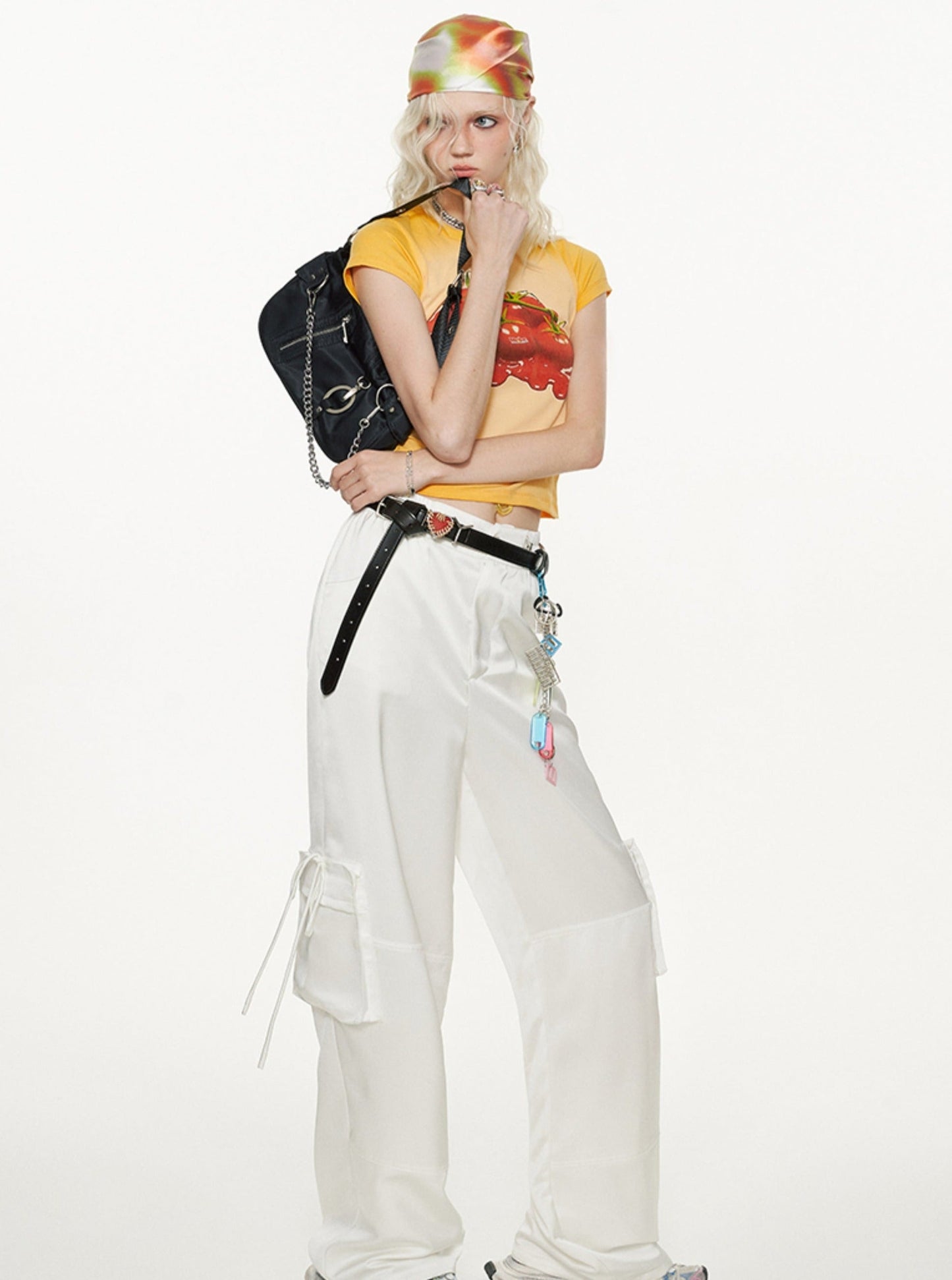 Crew Neck Tomato Slim T-Shirt