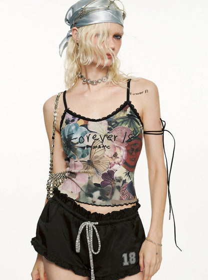 Ruffle Strappy Shorts Pants