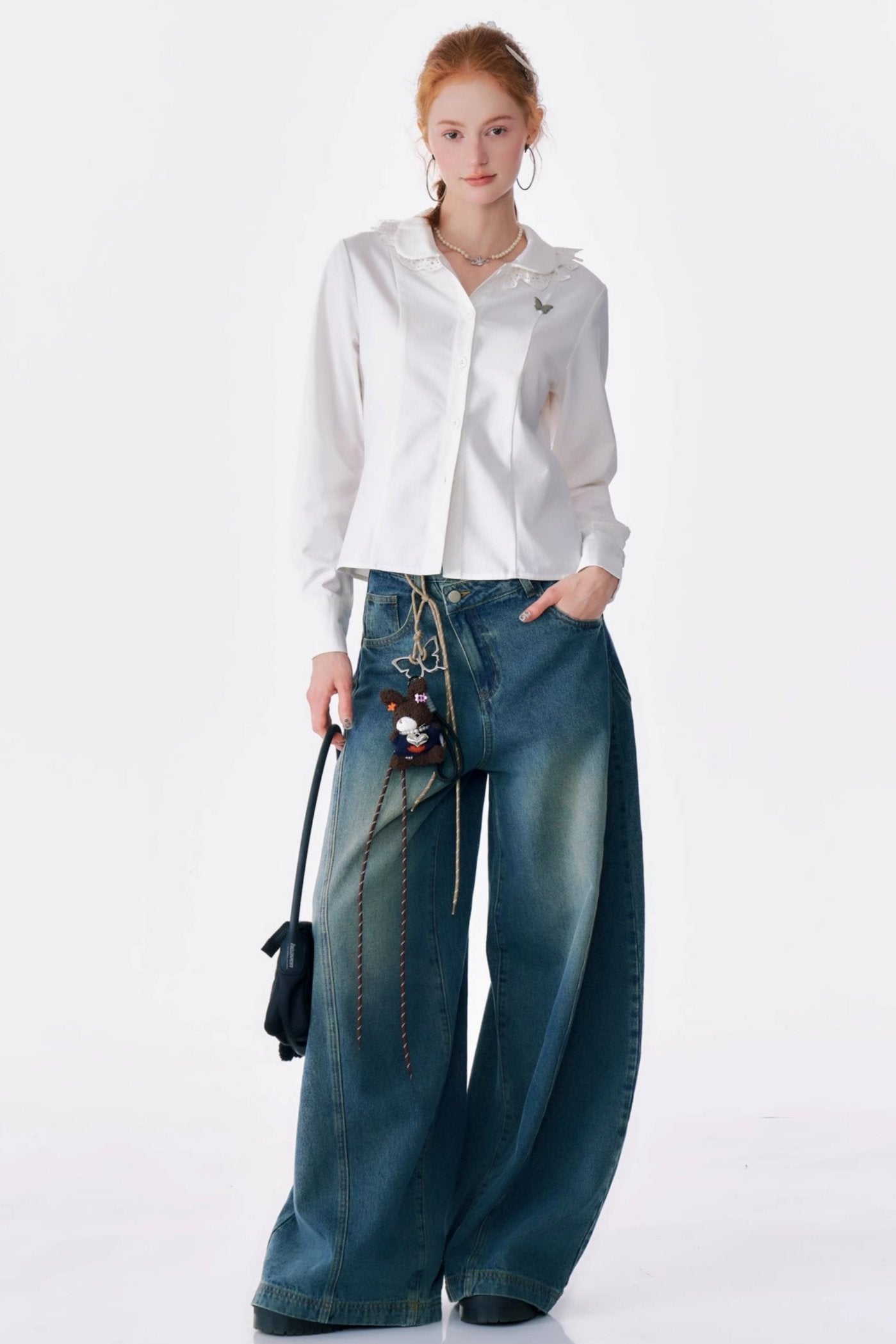 Retro Design White Ballet Shirt