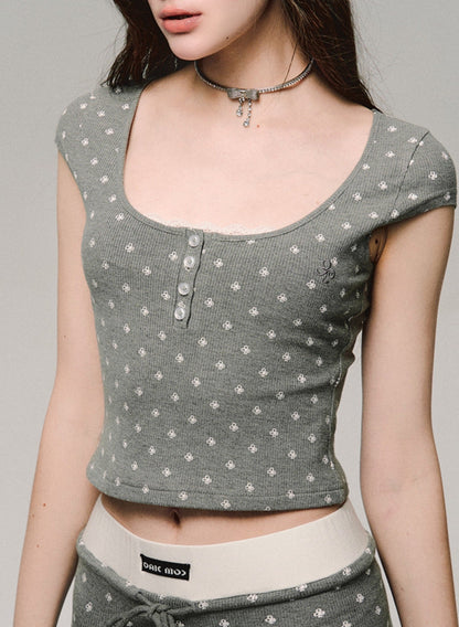 Herbaceous Gray Knit Suit Set-Up