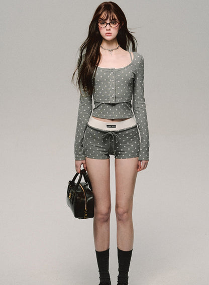 Herbaceous Gray Knit Suit Set-Up