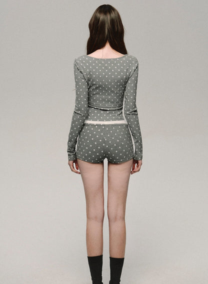 Herbaceous Gray Knit Suit Set-Up