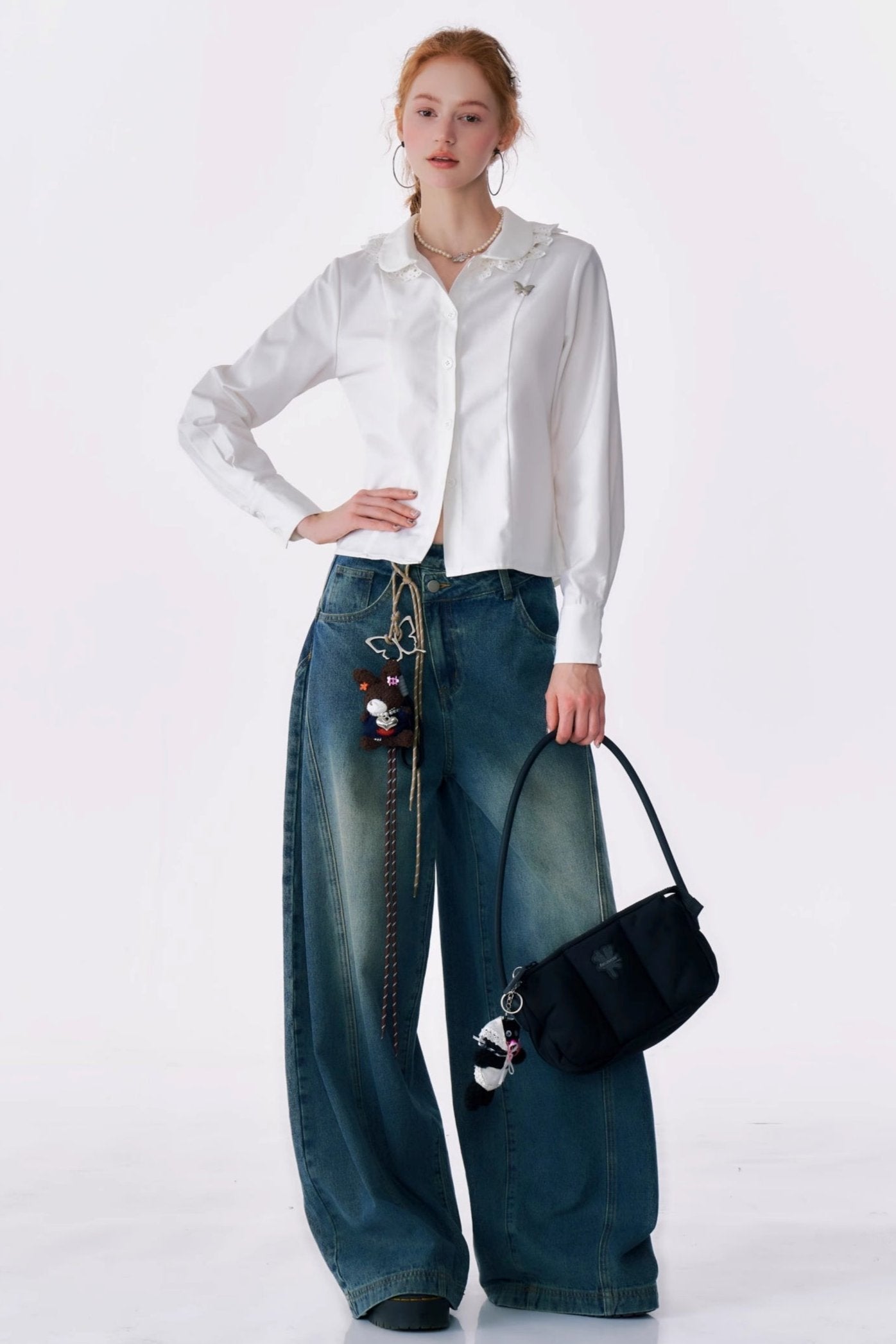 Retro Design White Ballet Shirt