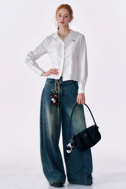 Retro Design White Ballet Shirt