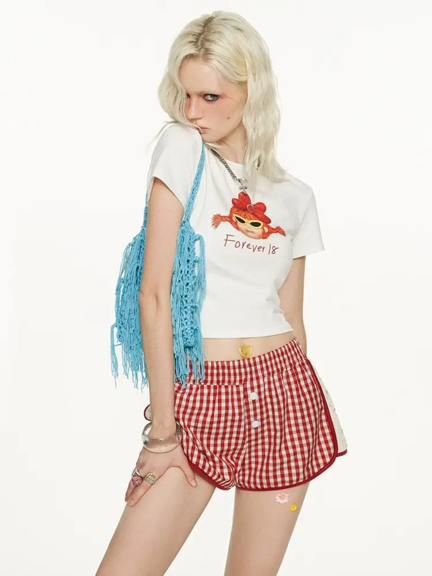 Bow White Versatile Short Sleeve T-Shirt