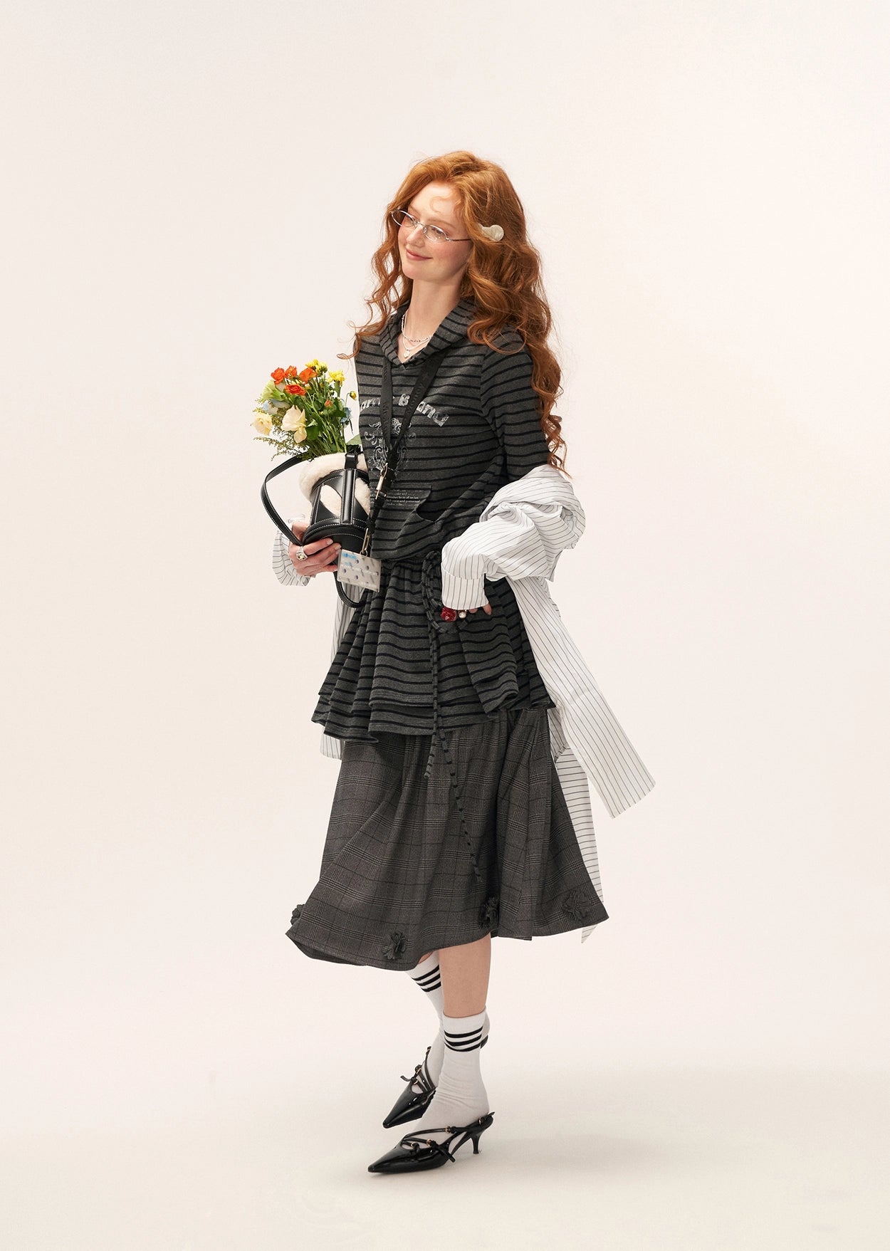 Striped Hoodue Tunic Top