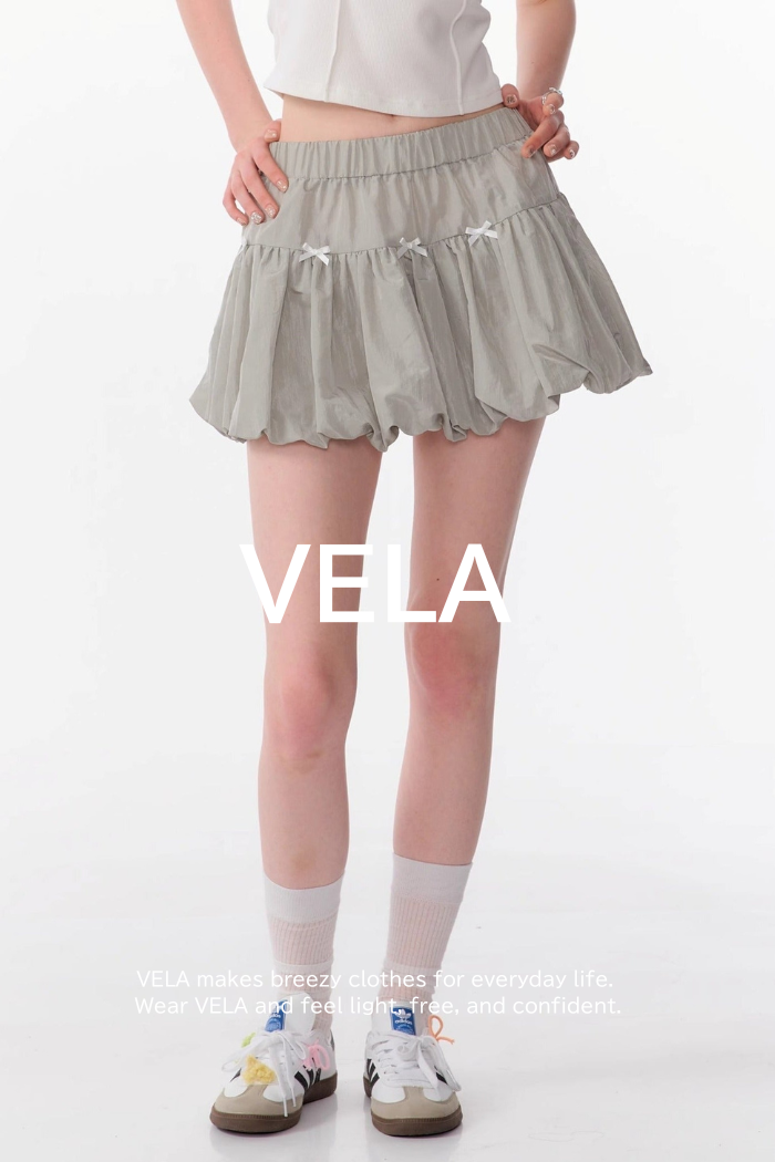 Gray Elastic Waist Skirt