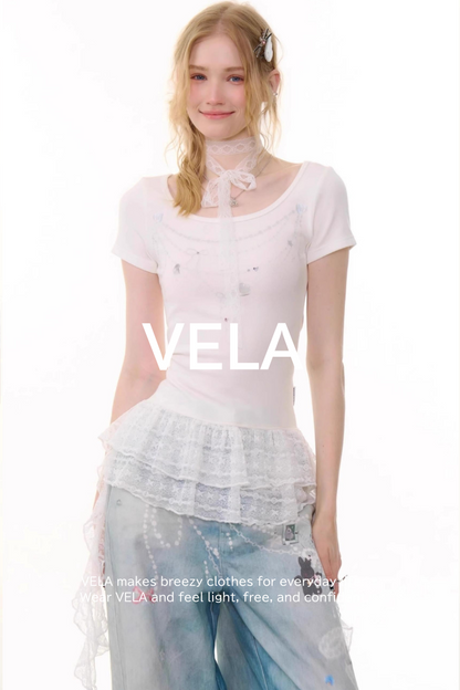 Vintage Chain Pleated Tee