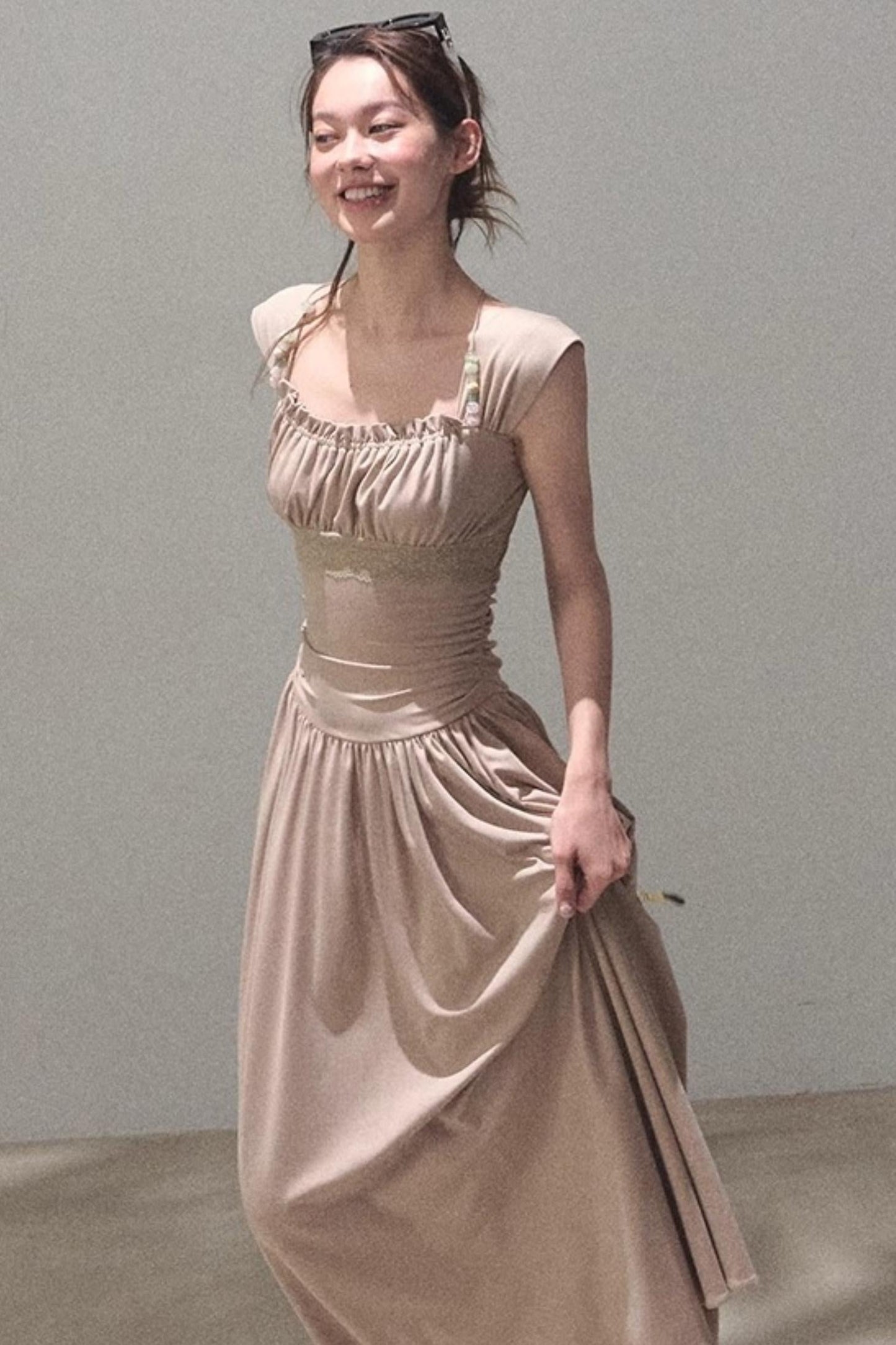 Square Neck Halter Knit Dress