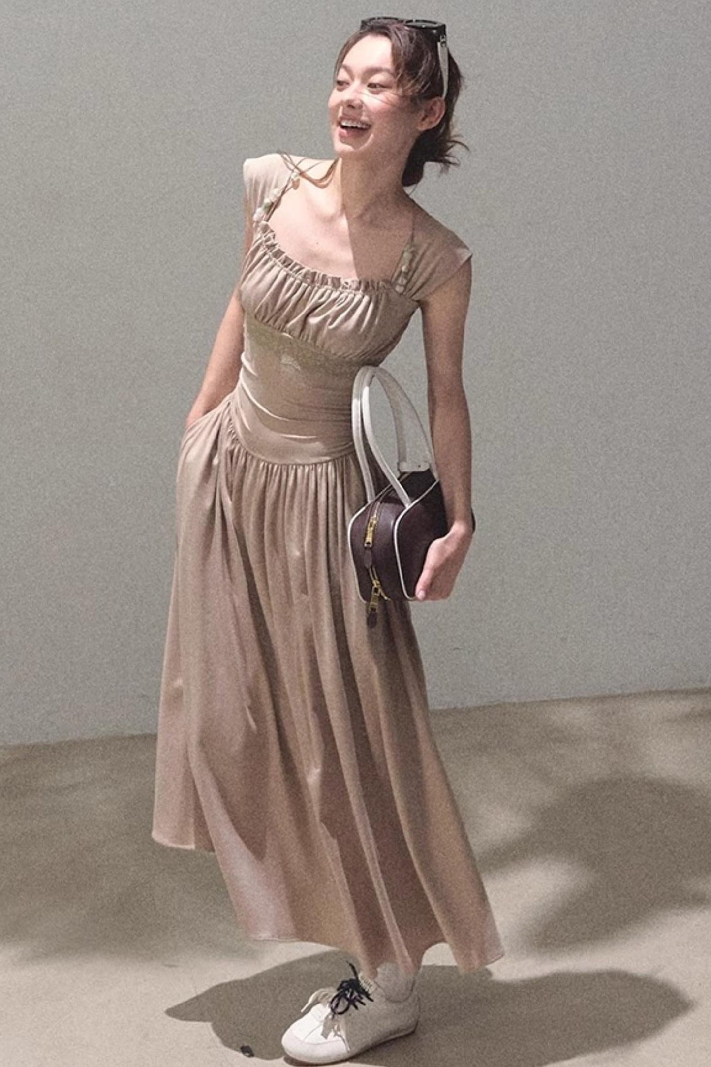 Square Neck Halter Knit Dress