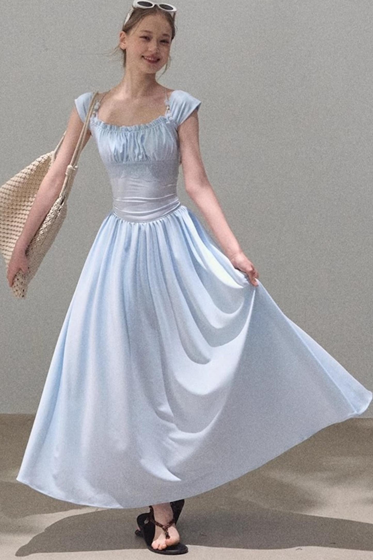 Square Neck Halter Knit Dress