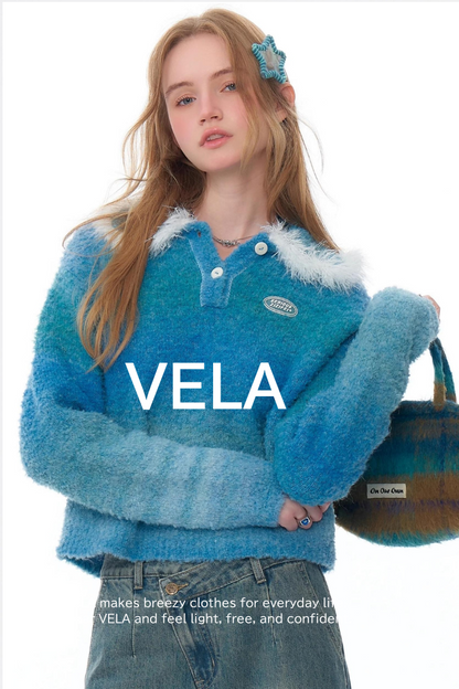 Warm Fluffy Doll Collar Sweater