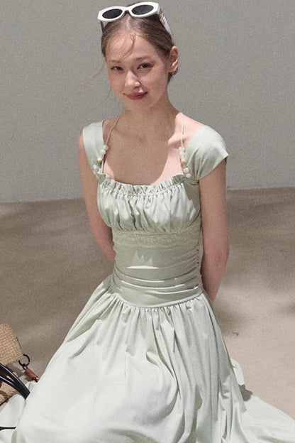 Square Neck Halter Knit Dress