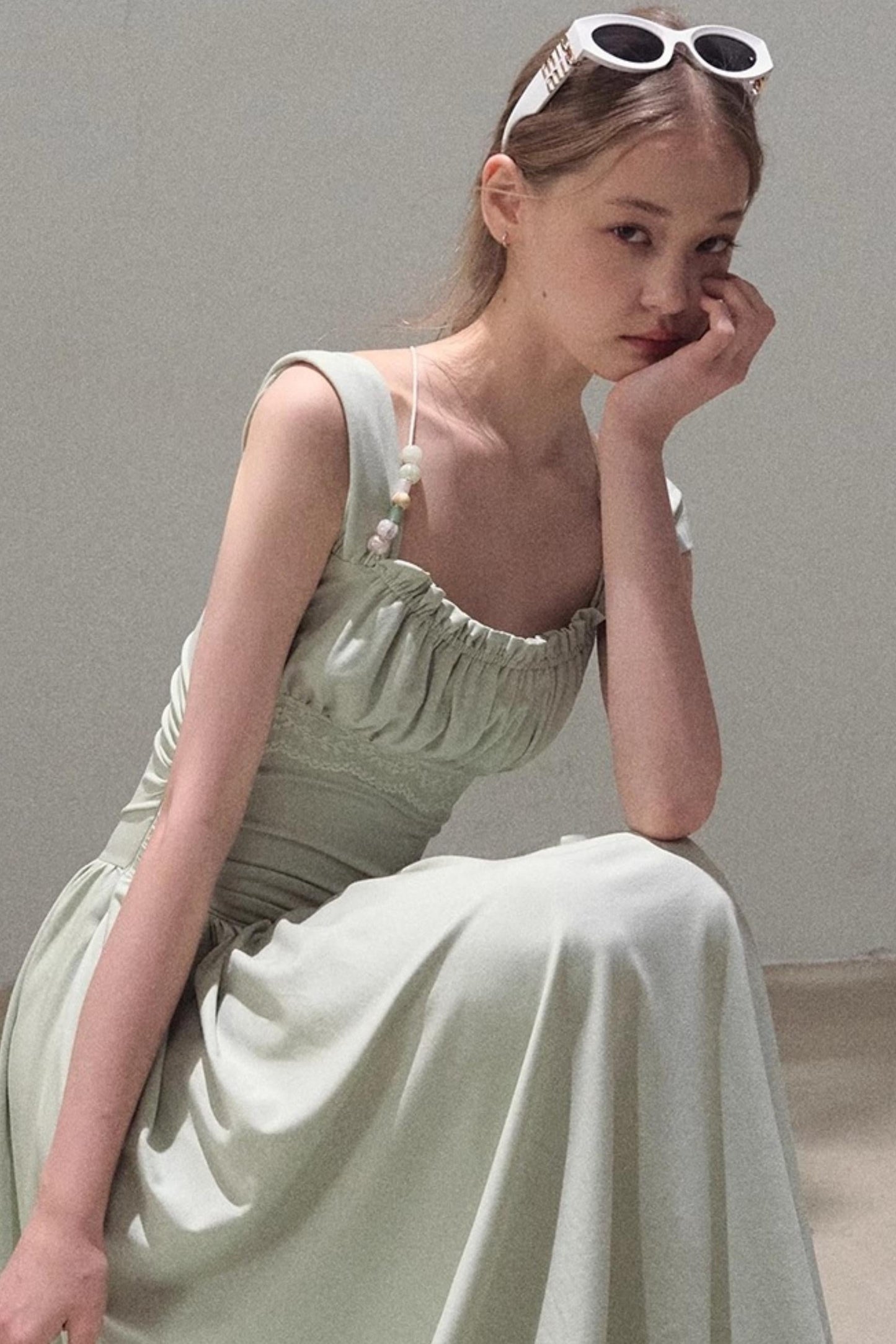 Square Neck Halter Knit Dress