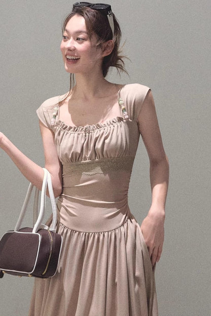 Square Neck Halter Knit Dress