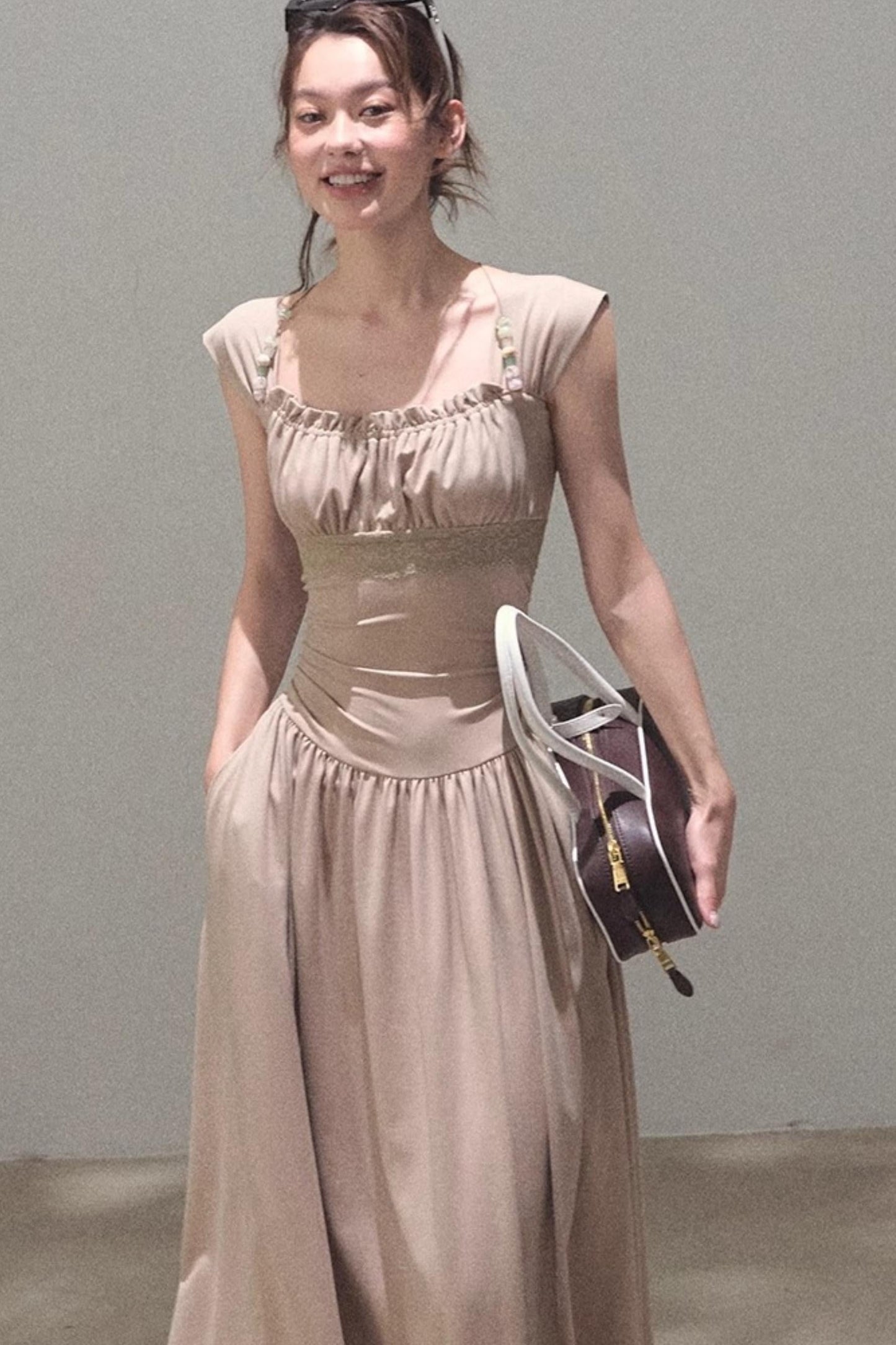 Square Neck Halter Knit Dress