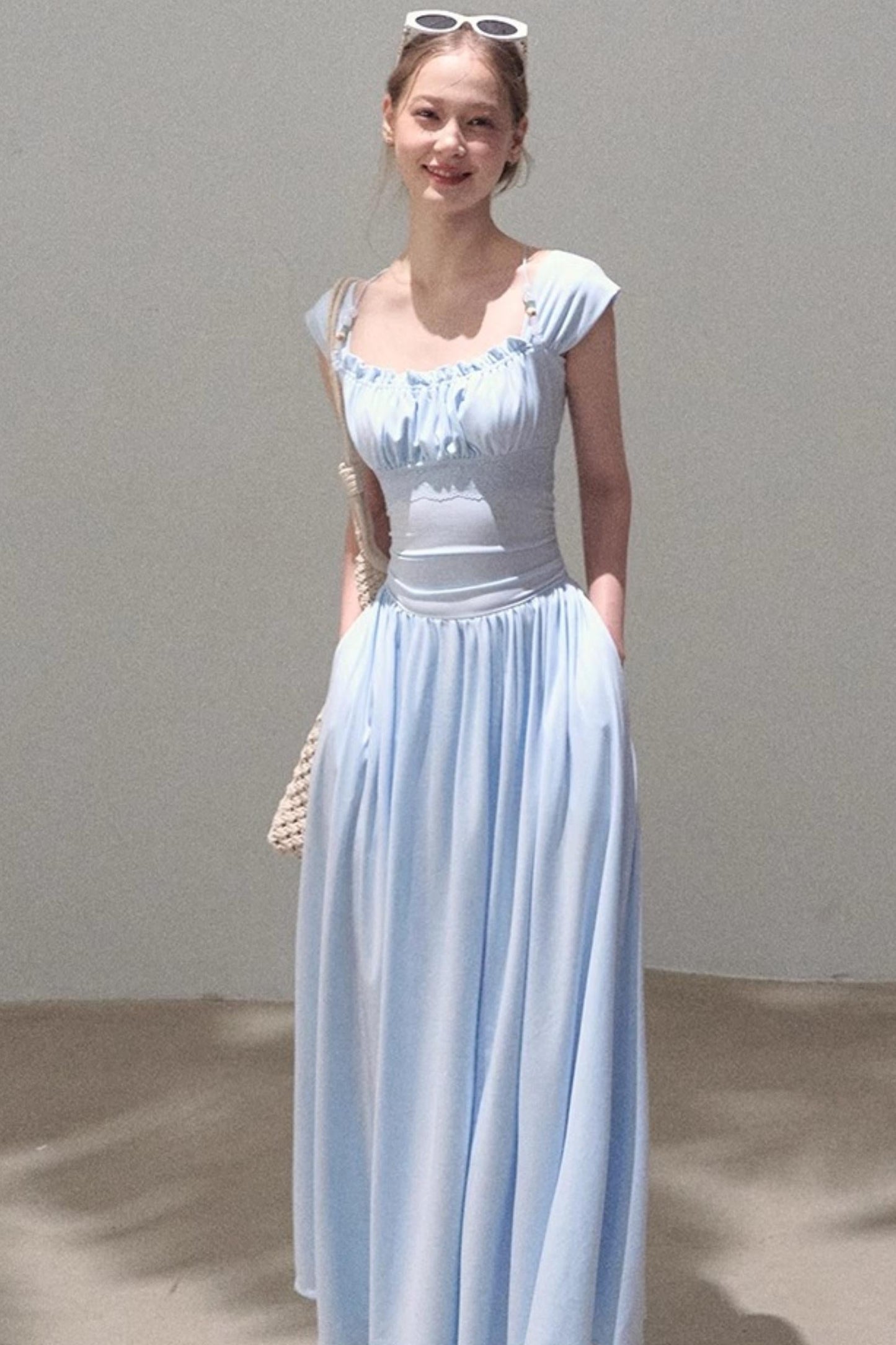 Square Neck Halter Knit Dress