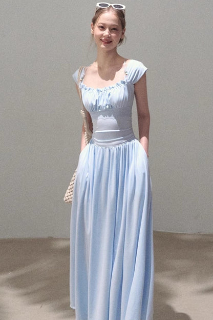 Square Neck Halter Knit Dress