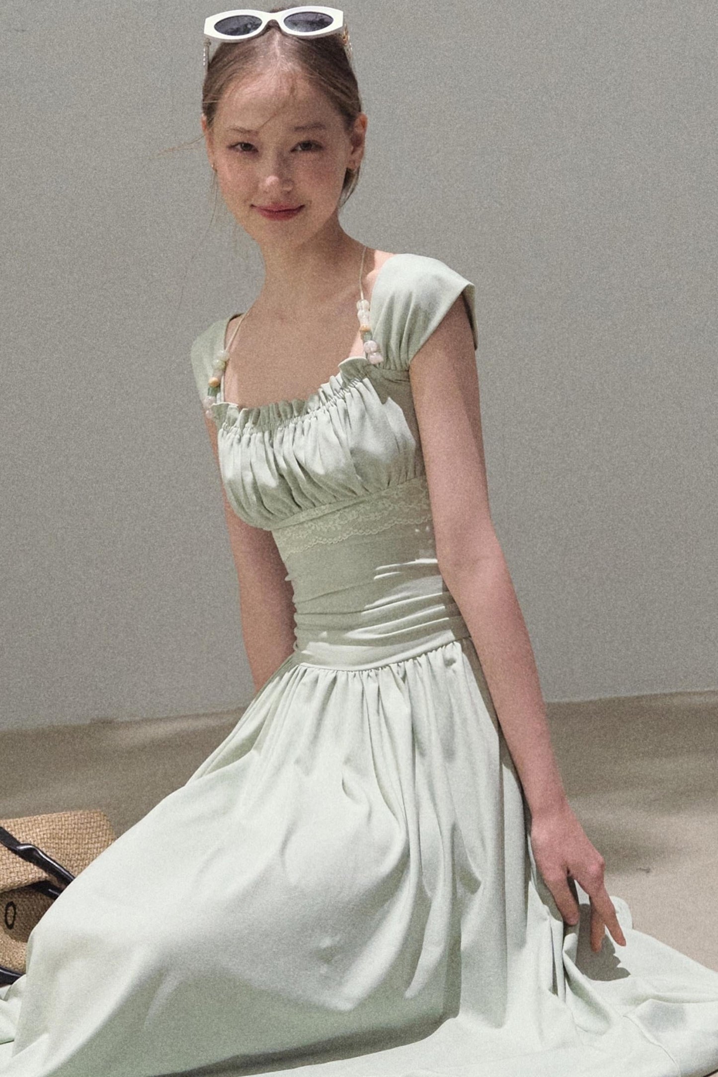 Square Neck Halter Knit Dress