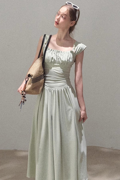 Square Neck Halter Knit Dress