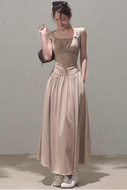 Square Neck Halter Knit Dress