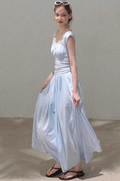 Square Neck Halter Knit Dress