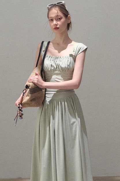 Square Neck Halter Knit Dress