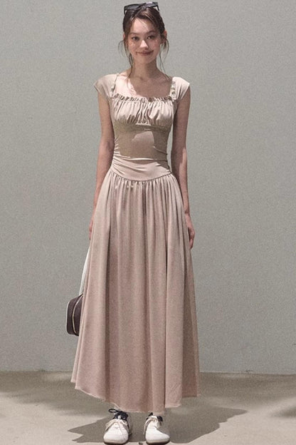 Square Neck Halter Knit Dress